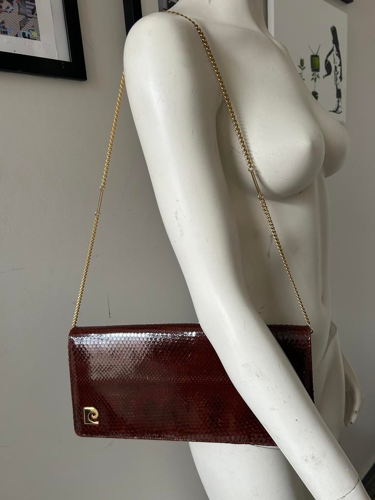 Pierre cardin sac vintage serpent marron, Enlèvement ou Envoi, Comme neuf