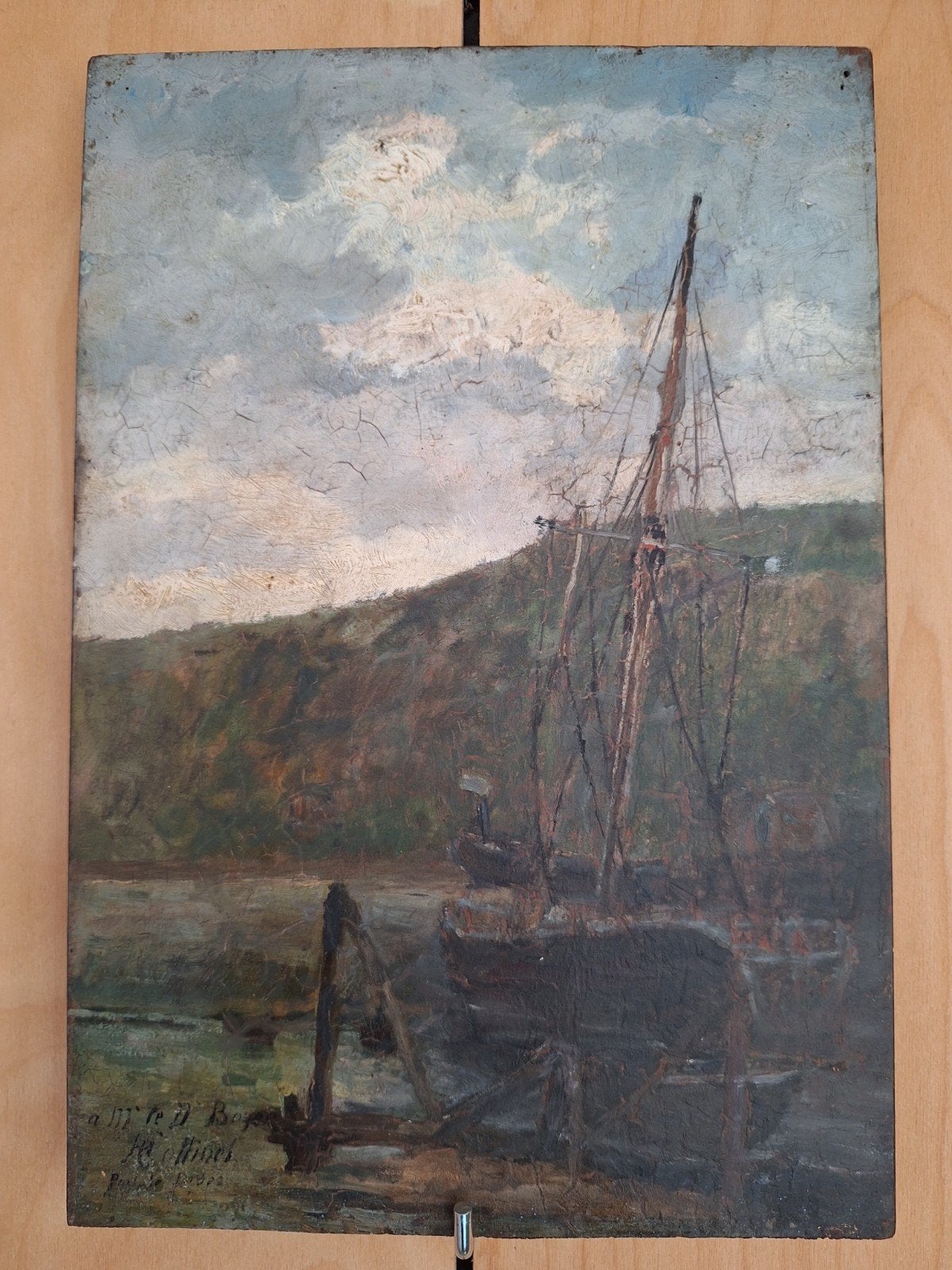 Schilderij Franse impressionist Louis Émile Minet(1841-1923), Antiek en Kunst, Paneel, Gesigneerd, Impressionistisch, Ophalen of Verzenden