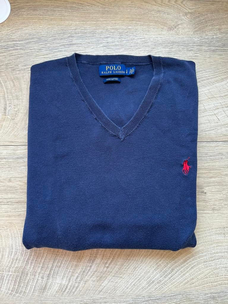 Ralph lauren v-hals trui, Ophalen of Verzenden, Zo goed als nieuw, Maat 52/54 (L), Blauw
