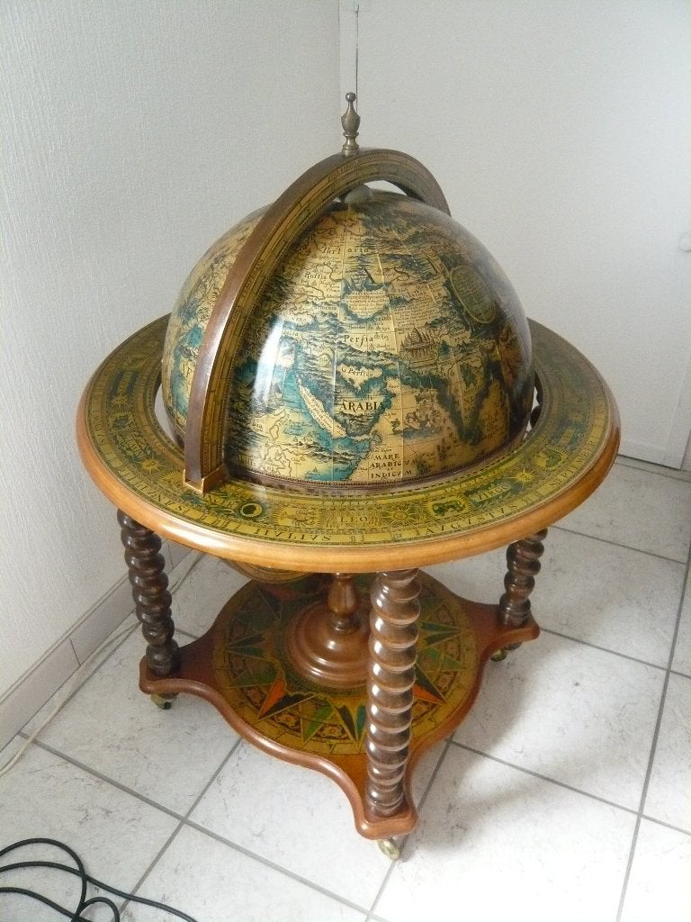 bar sphère mappemonde, Maison & Meubles, 75 cm, Enlèvement, Utilisé, Bois