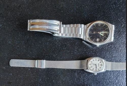 2 vintage Seiko horloges – Quartz en Automatic Hi-Beat – M/F, Handtassen en Accessoires, Horloges | Heren, Gebruikt, Staal, Verzenden