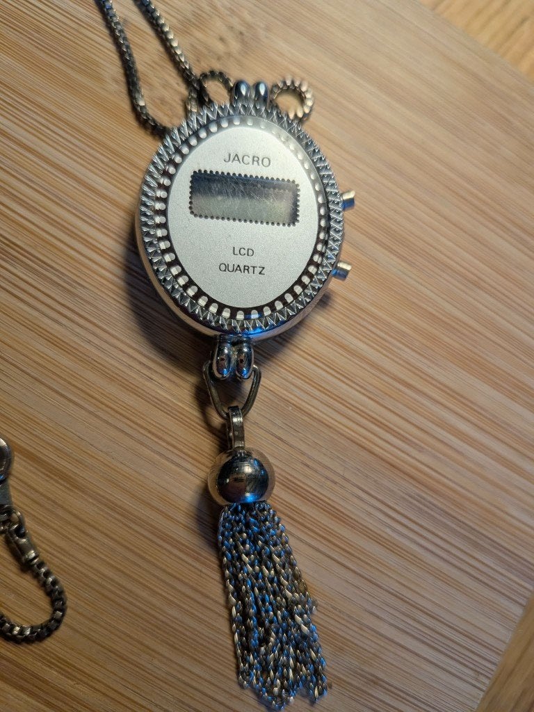 Jacro verzamelaarshorloge gemonteerd op een zilveren hanger, Ophalen, Zilver