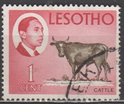 Lesotho - Rund en portret Koning Moshoeshoe II - 1967, Timbres & Monnaies, Enlèvement ou Envoi, Affranchi