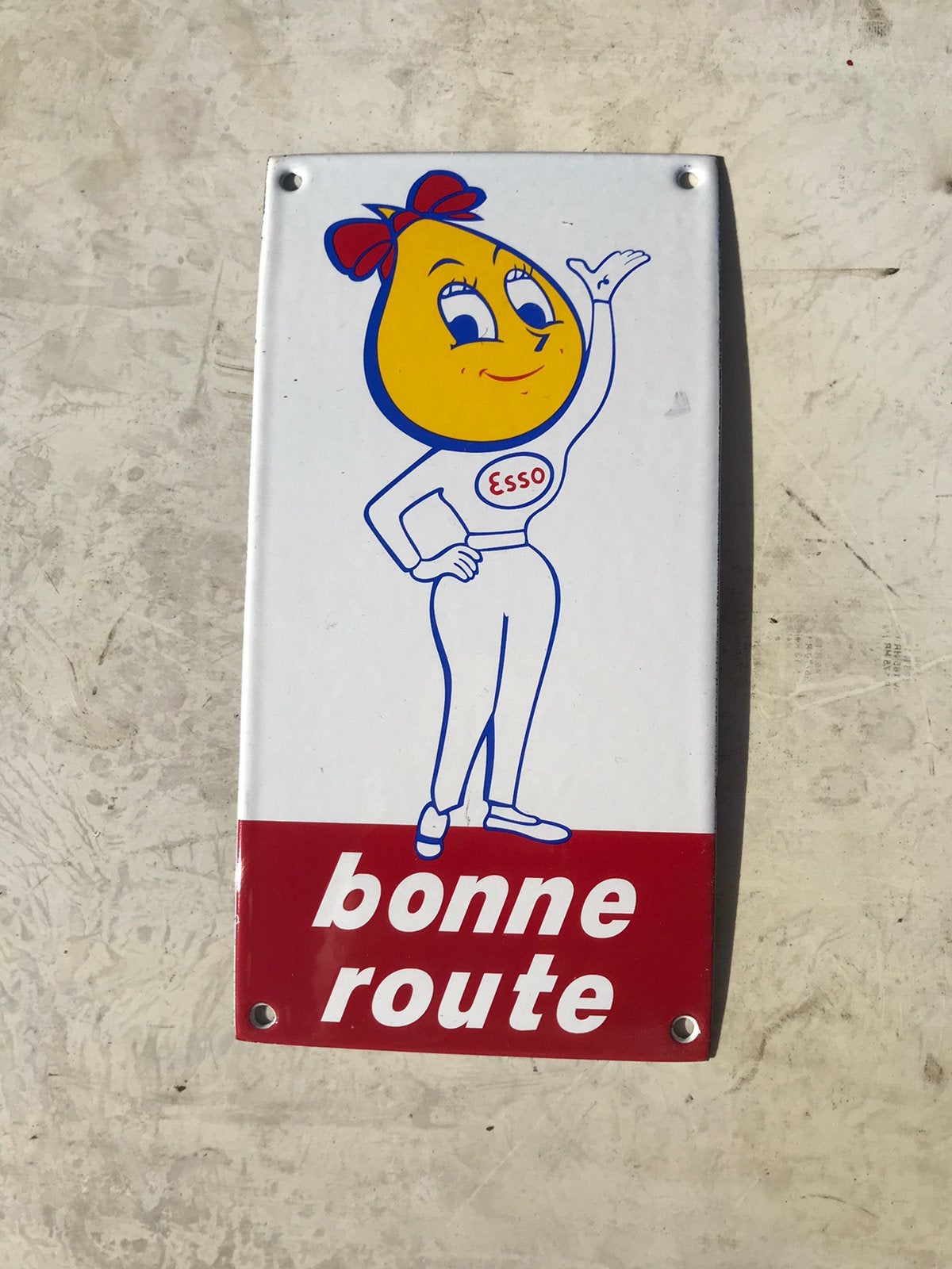 Esso emaille reclamebord, Ophalen of Verzenden, Zo goed als nieuw, Merk, Button