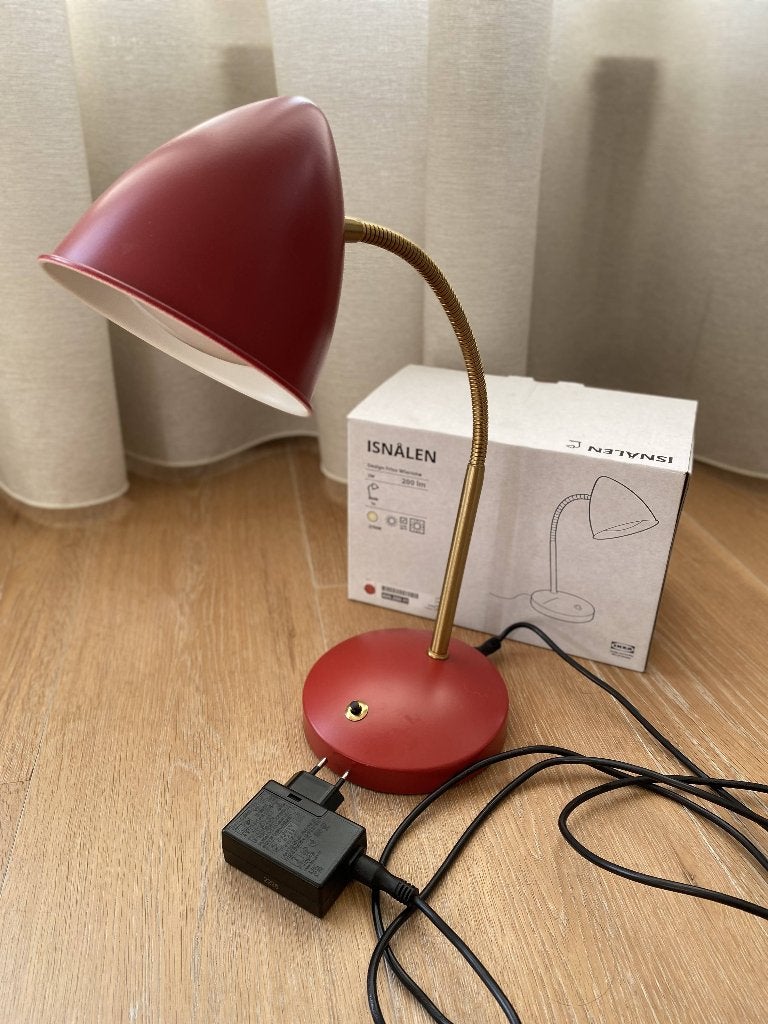 Bureaulamp bordeaux IKEA Isnalen, Maison & Meubles, Neuf, Synthétique, Enlèvement, IKEA