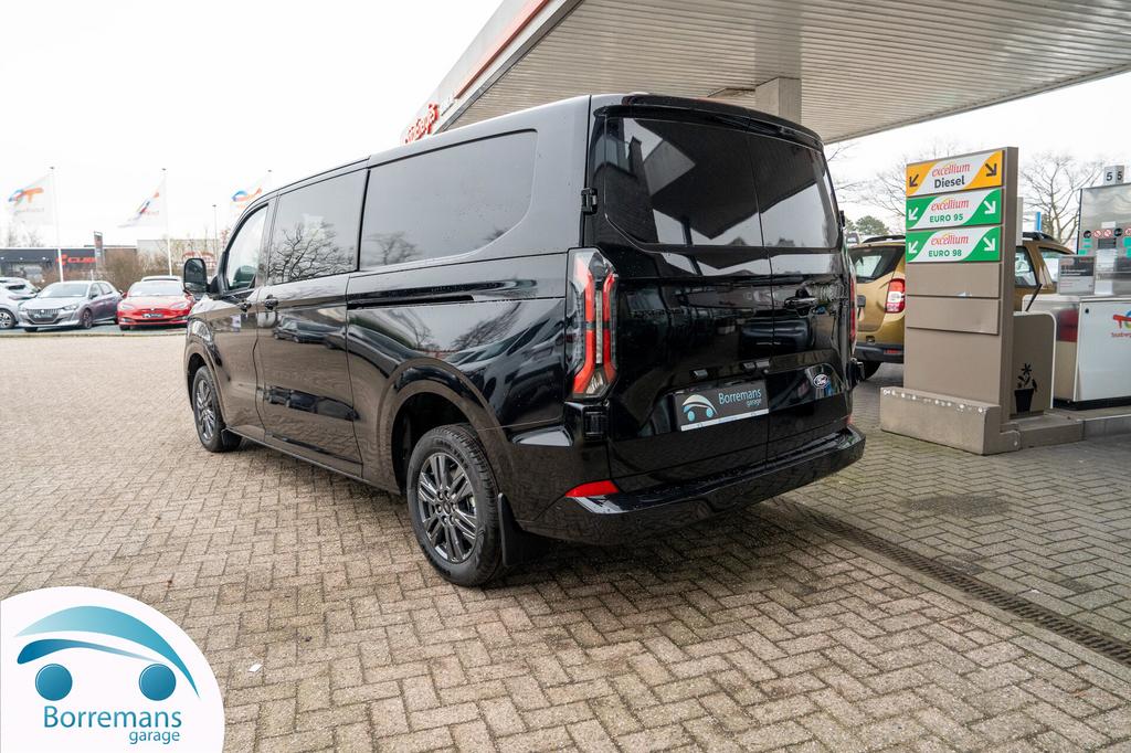 Ford Transit Custom DC 6 PL  L2H1 2.0 D 170 PK Automaat LIM, Auto's, Bestelwagens en Lichte vracht, 1995 cc, Zwart, Diesel, 6 deurs