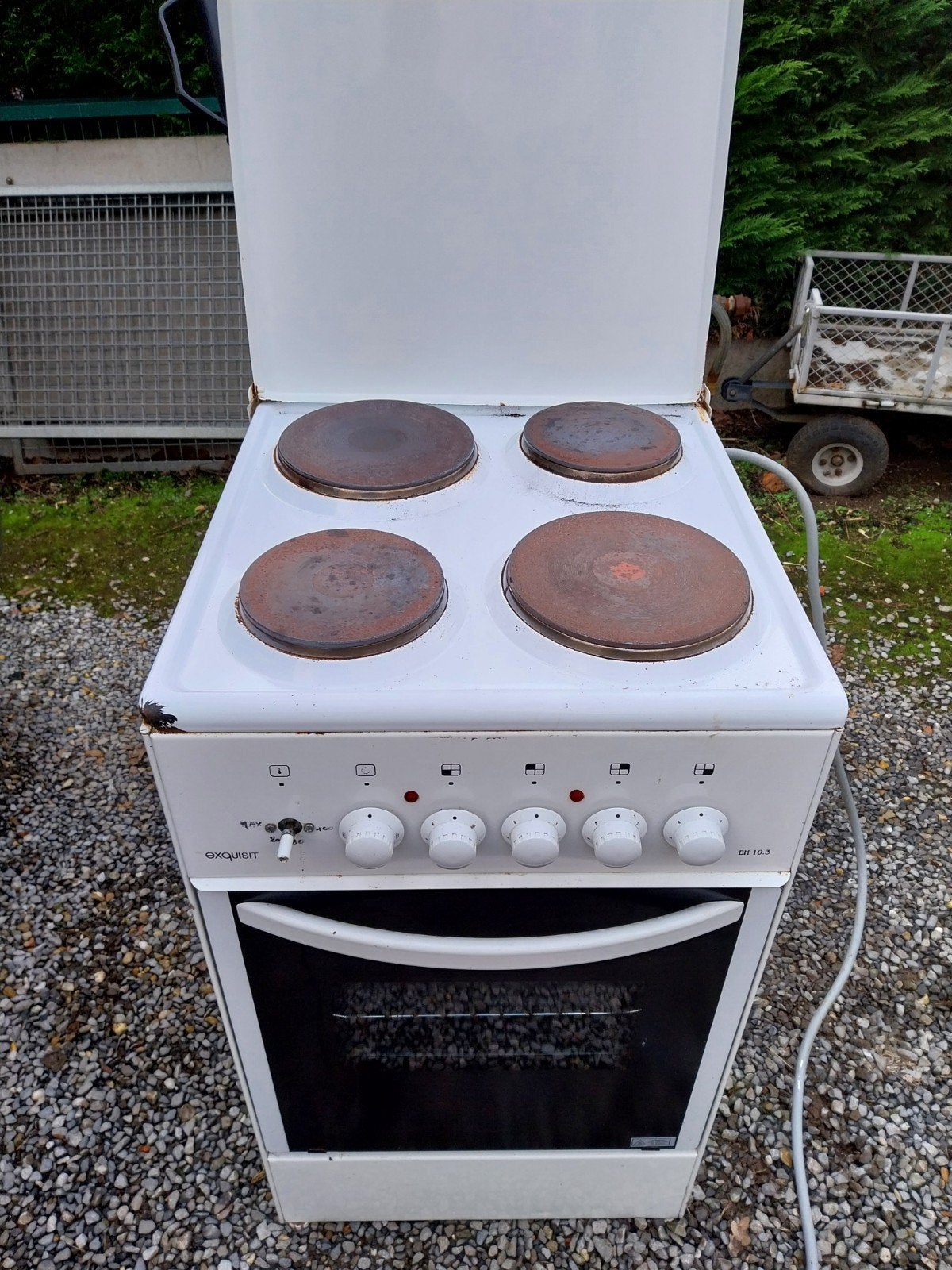 Elektrisch fornuis met oven 50cm, Elektronische apparatuur, Ophalen, Gebruikt, 4 kookzones, Vrijstaand