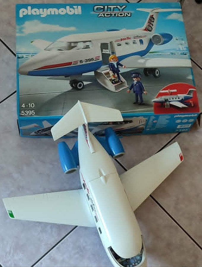 Playmobil vliegtuig 5395, Utilisé, Autres types, City action, Kit complet