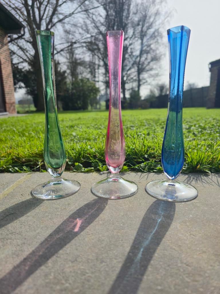 3 glazen vaasjes van Val St Lambert, Ophalen