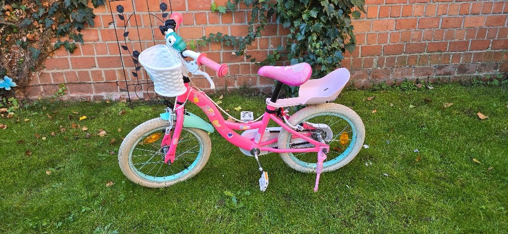Barbie Kinderfiets -Meisjes - 16 inch - Roze-Twee handremmen, Ophalen, Gebruikt, 16 inch, Handrem