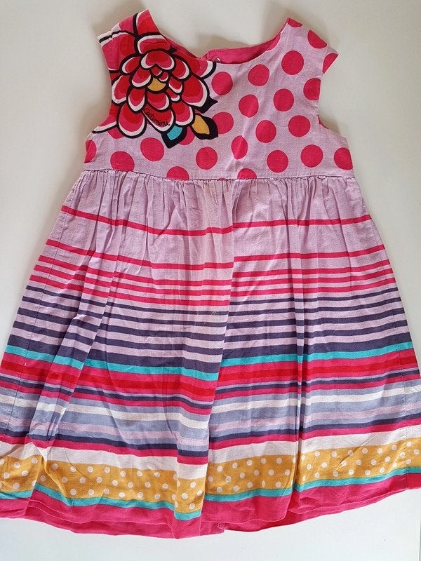 CATIMINI - Robe multicolore pois, lignes - T.2 ans/86 cm, Robe ou Jupe, Enlèvement ou Envoi, CATIMINI, Utilisé