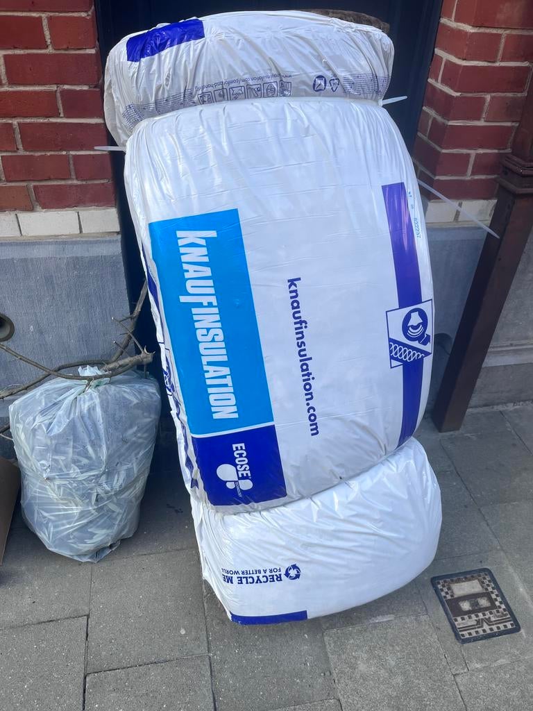 Verkoop 80% van een zak akoestische isolatie, Doe-het-zelf en Bouw, Ophalen, Zo goed als nieuw, Glaswol