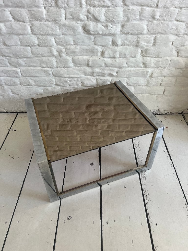 Table basse vintage Belgo Chrom / Dewulf Selection, 55 à 75 cm, Enlèvement, Utilisé, Métal ou Aluminium