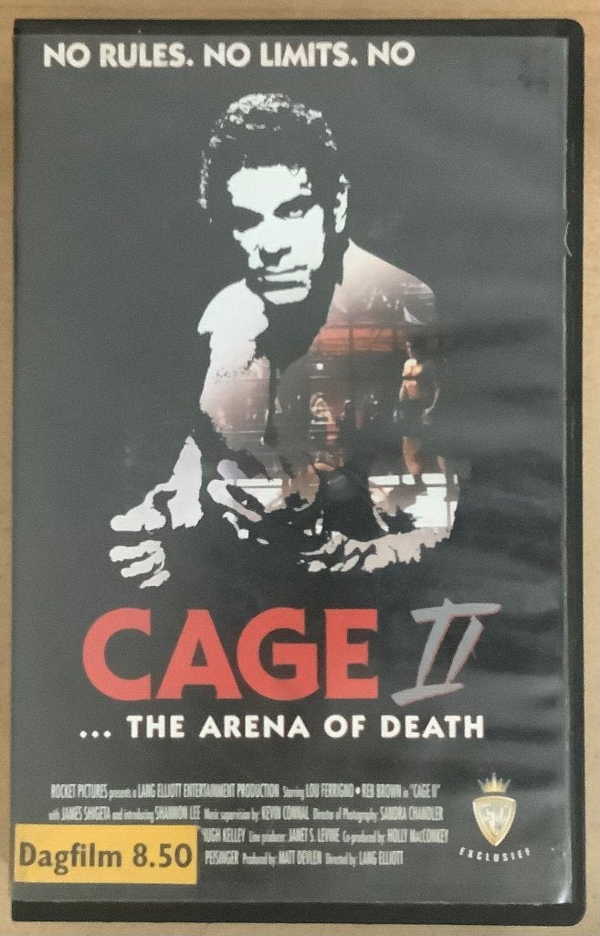 Cage II (1994) Lou Ferrigno RARE VHS Big Box Ex-Rental, Cd's en Dvd's, Vanaf 16 jaar, Ophalen of Verzenden, Actie en Avontuur