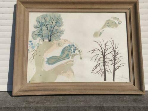 lithographie hiver signe salvador dali, Antiek en Kunst, Kunst | Litho's en Zeefdrukken, Ophalen