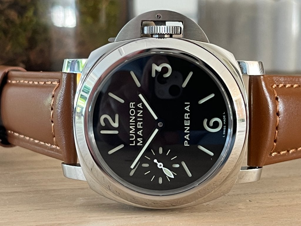 Panerai Luminor Marina PAM 111, Autres marques, Enlèvement ou Envoi, Cuir, Acier