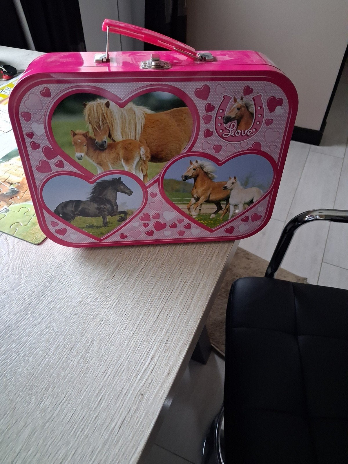 puzzels in mooie koffertje., Ophalen, Gebruikt