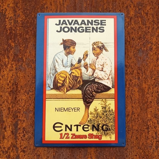 Reclamebord Javaanse Jongens Niemeyer Tabak Jaren 80 Vintage, Collections, Marques & Objets publicitaires, Utilisé, Panneau publicitaire