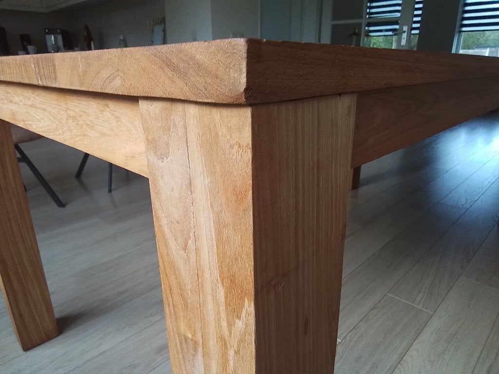 Teakhouten eettafel, Huis en Inrichting, Ophalen, Gebruikt, 100 tot 150 cm, Teakhout