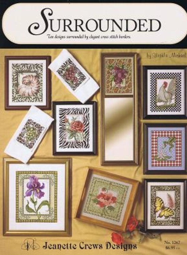 10 motifs au point de croix entourés de bordures, Hobby & Loisirs créatifs, Enlèvement ou Envoi, Comme neuf, Broderies à la main