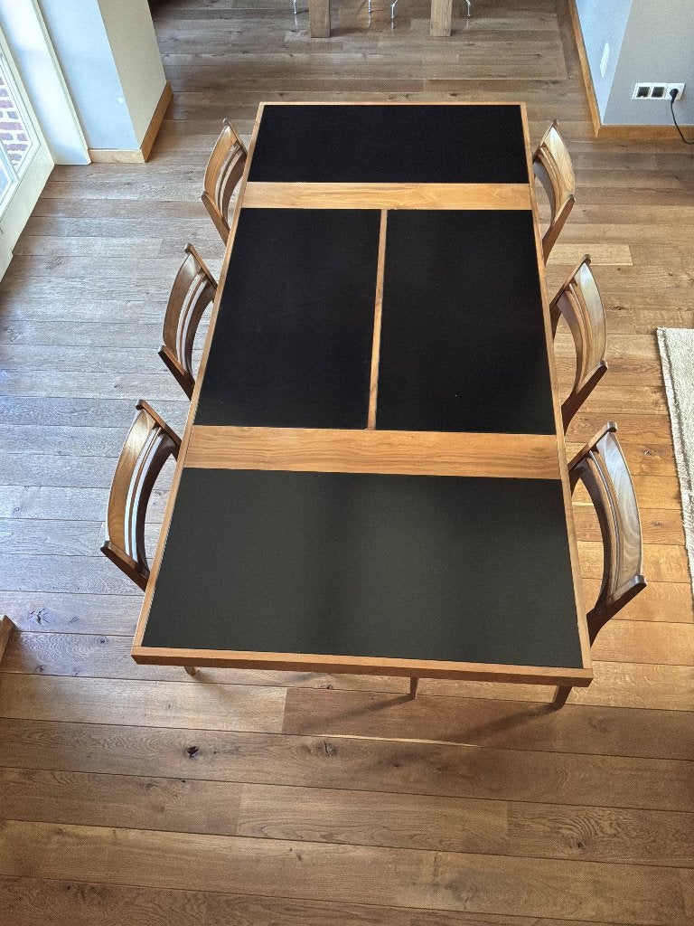vintage eetkamerset in  Scandinavische stijl, Ophalen, Gebruikt, Vintage eethoek in Scandinavische stijl, 4 tot 6 stoelen