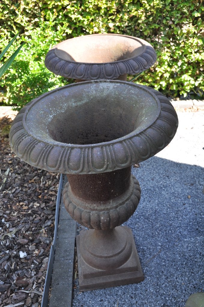 zware gietijzer tuinvazen, Jardin & Terrasse, Vases de jardin, Enlèvement, Utilisé