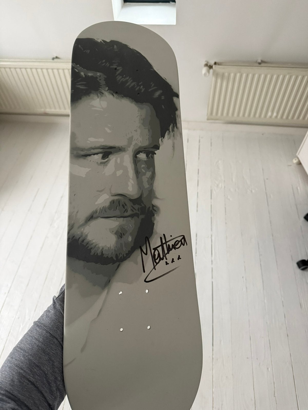 Mathieu Terryn gesigneerd skateboard, Antiquités & Art, Enlèvement ou Envoi, Autres types, Bois, Signé