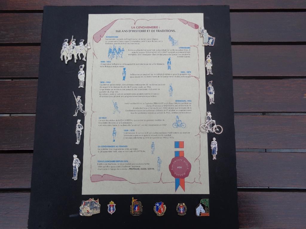 16 beaux pin's sur l'histoire de la gendarmerie belge, Collections, Broches, Pins & Badges, Enlèvement