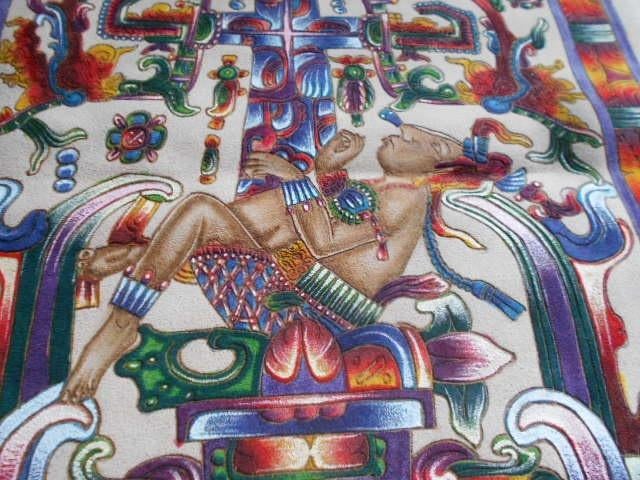Palenque Maya King Pacal, travail manuel en cuir, Antiquités & Art, Enlèvement ou Envoi