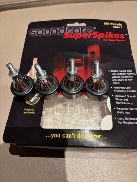 Soundcare superspikes M6 (4 stuks), Ophalen of Verzenden, Gebruikt