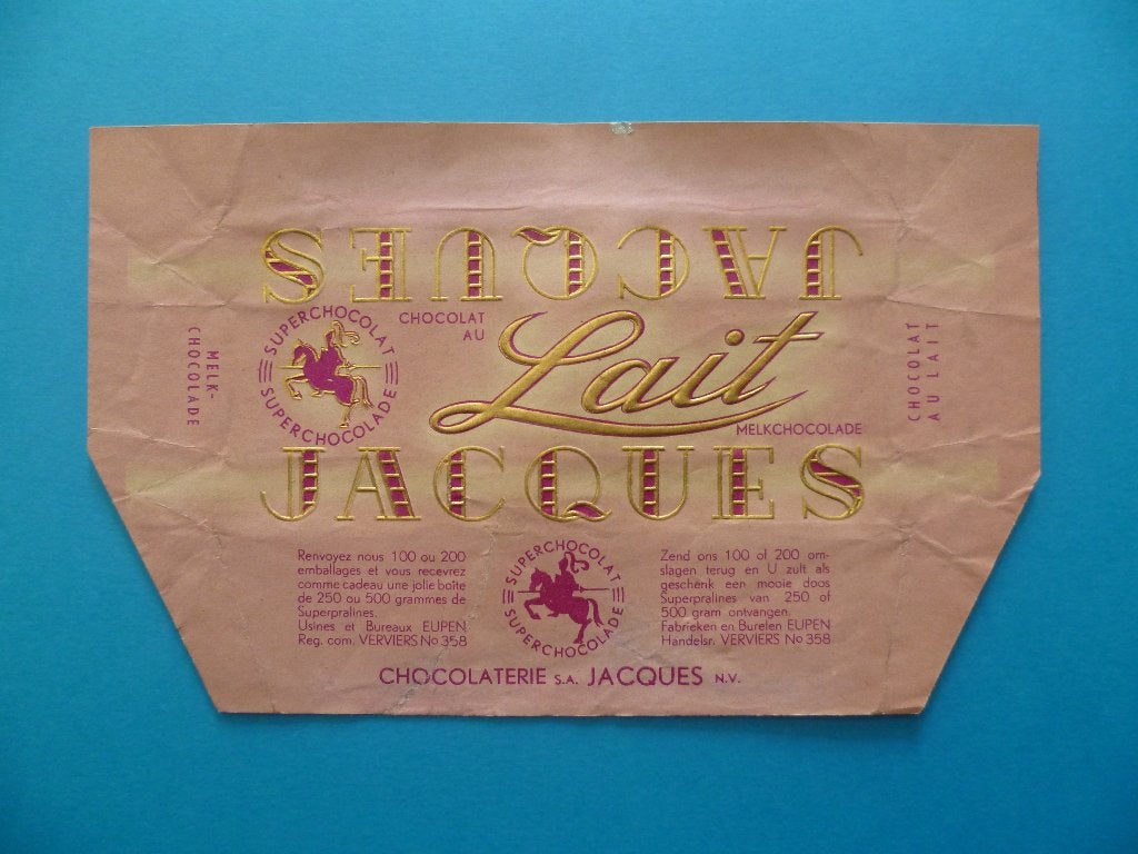 Chocolade Jacques chocolat emballage omslagen wikkels 1950, Collections, Enlèvement ou Envoi, Utilisé