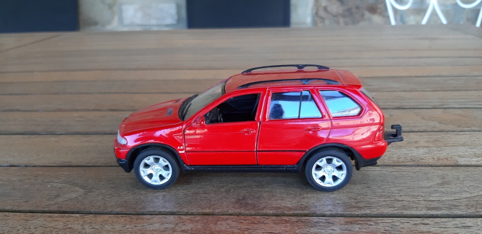 BMW X5 Welly 1/32 rood, Ophalen of Verzenden, Zo goed als nieuw, Auto