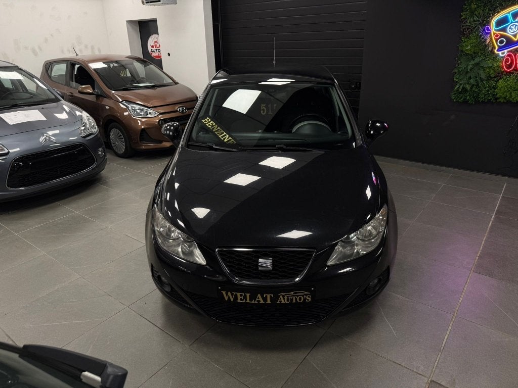 SEAT IBIZA 2011 TURBO BENZINE 108.000KM, Auto's, Seat, Bluetooth, Euro 5, Zwart, Bedrijf