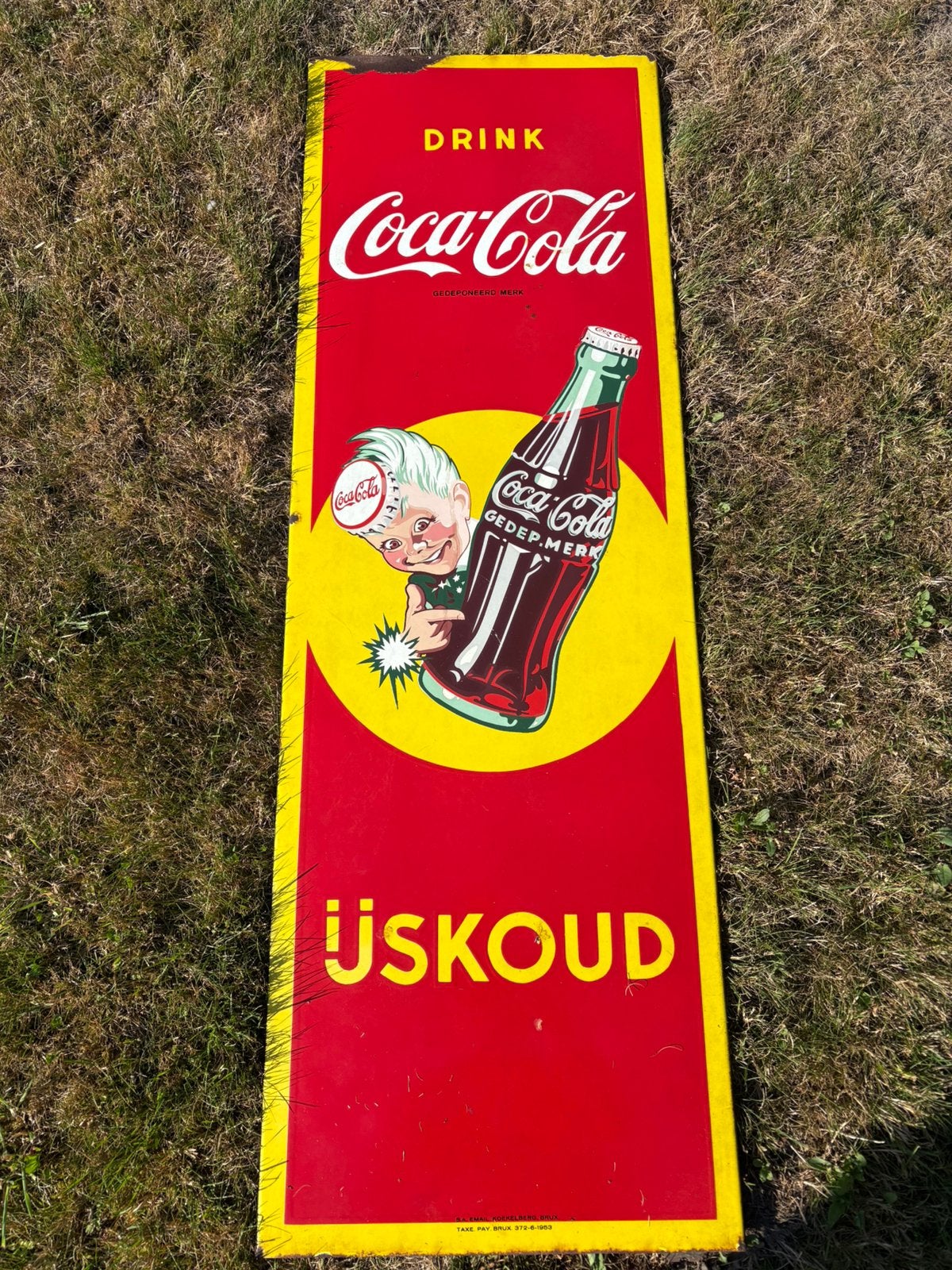 Oud reclamebord, Ophalen, Gebruikt, Reclamebord