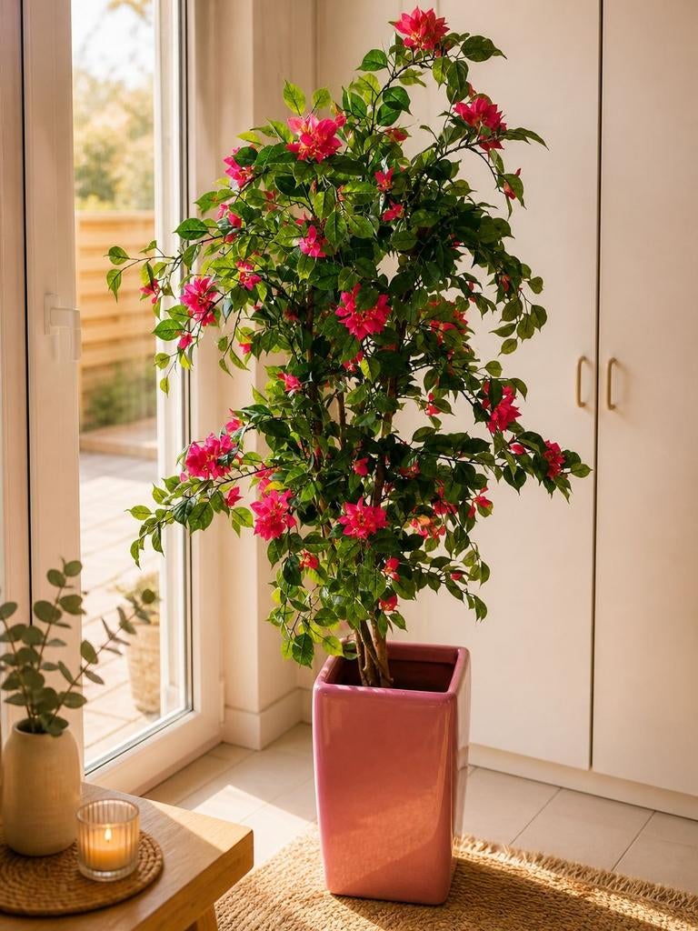 Kunst plant met bloemen, Ophalen of Verzenden