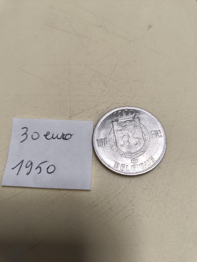 Zilver munt 100 frank België 1950, Enlèvement, Argent, Argent