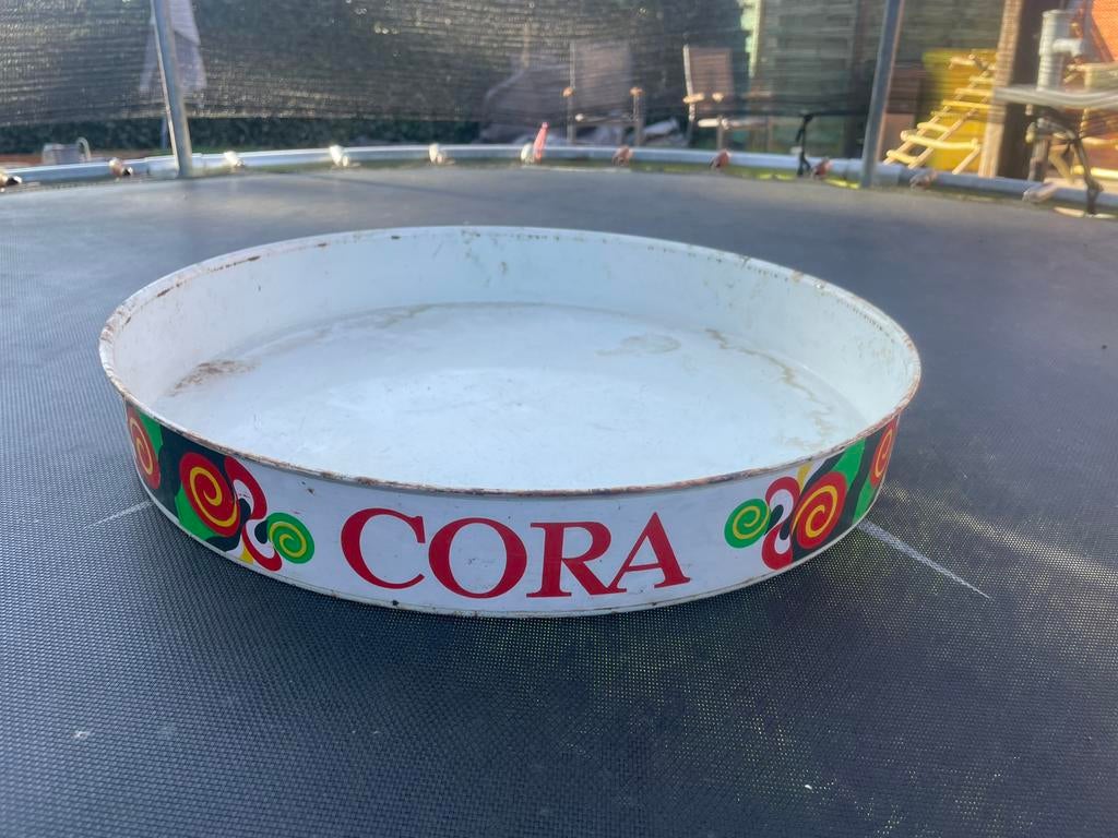 Oud metalen dienblad, drank plateau van Cora, Ophalen, Gebruikt, Rond, Metaal