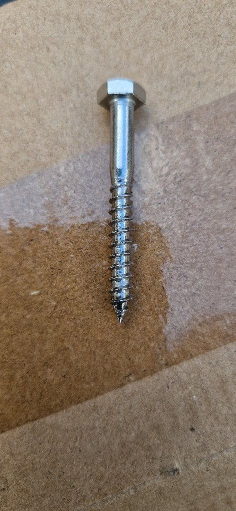 Doos 200 stuks houtdraadbouten RVS M6 x 50 mm, Doe-het-zelf en Bouw, IJzerwaren en Bevestigingsmiddelen, Ophalen, Nieuw, 50 tot 100 mm