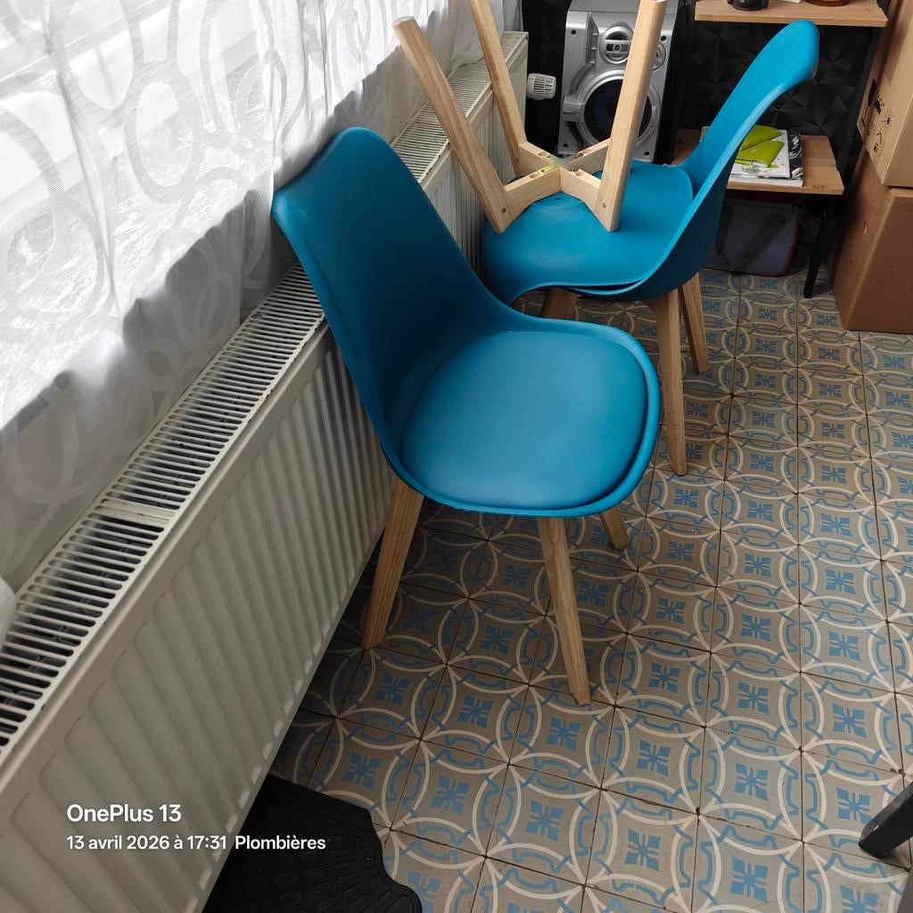 Chaise scandinave, Enlèvement, Scandinave, Bois, Bleu