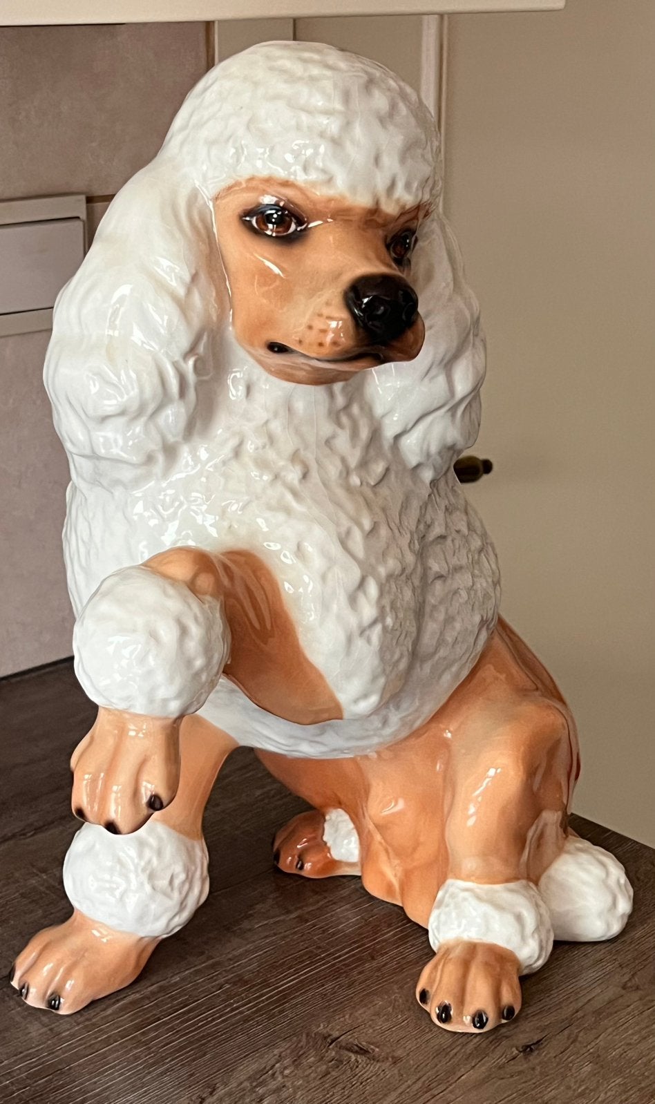 Poedel Italiaanse keramische 43 cm vintage, Ophalen
