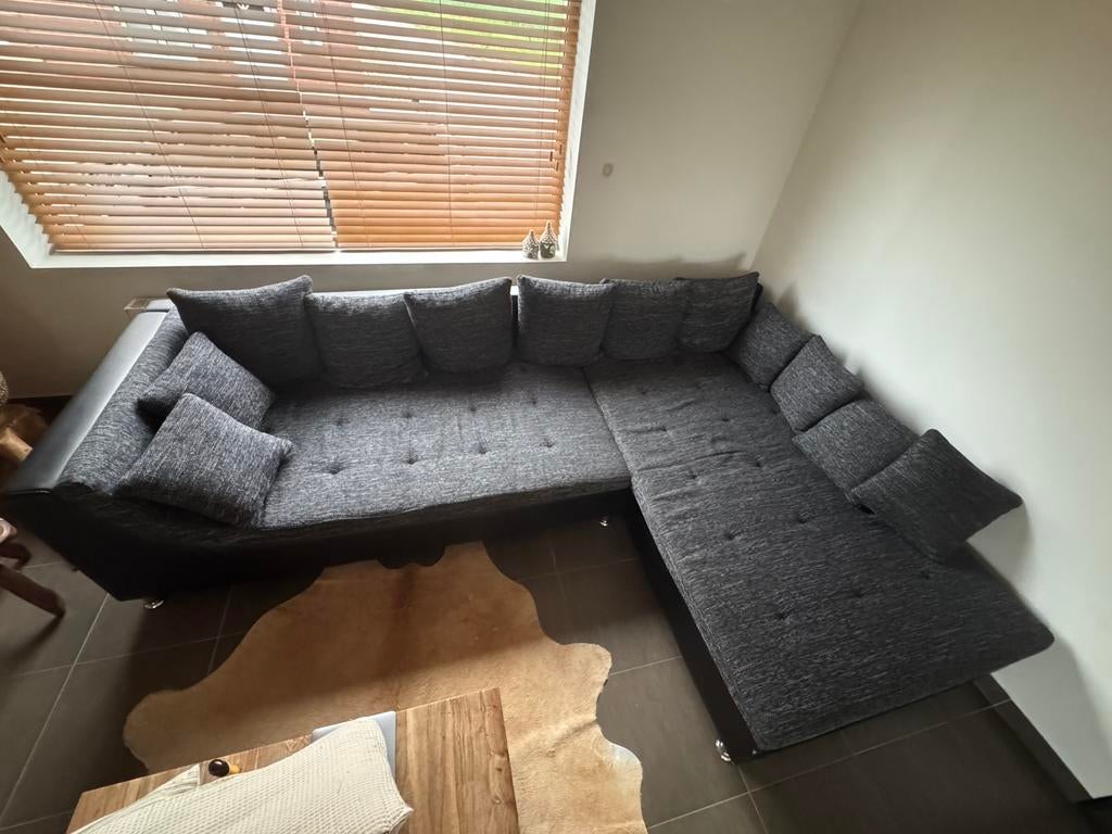 Hoekzetel met poef, Huis en Inrichting, Ophalen, Gebruikt
