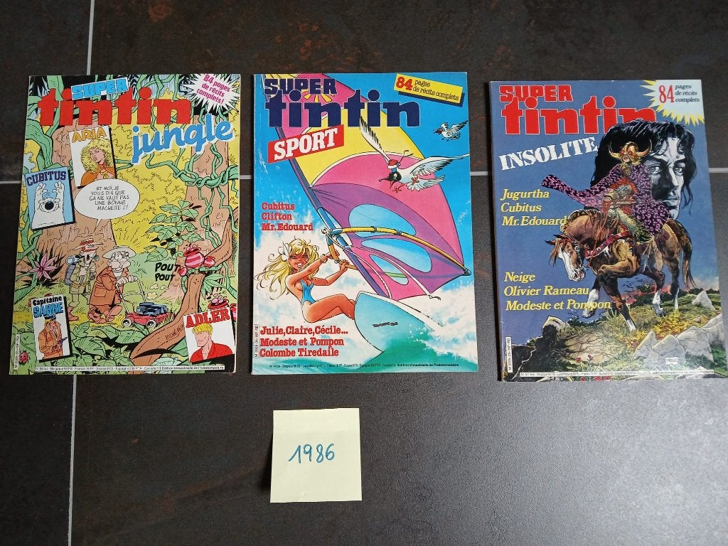 Super Tintin 1986 – Lot 3 numéros (33–34–35), Livres, Enlèvement ou Envoi, Utilisé