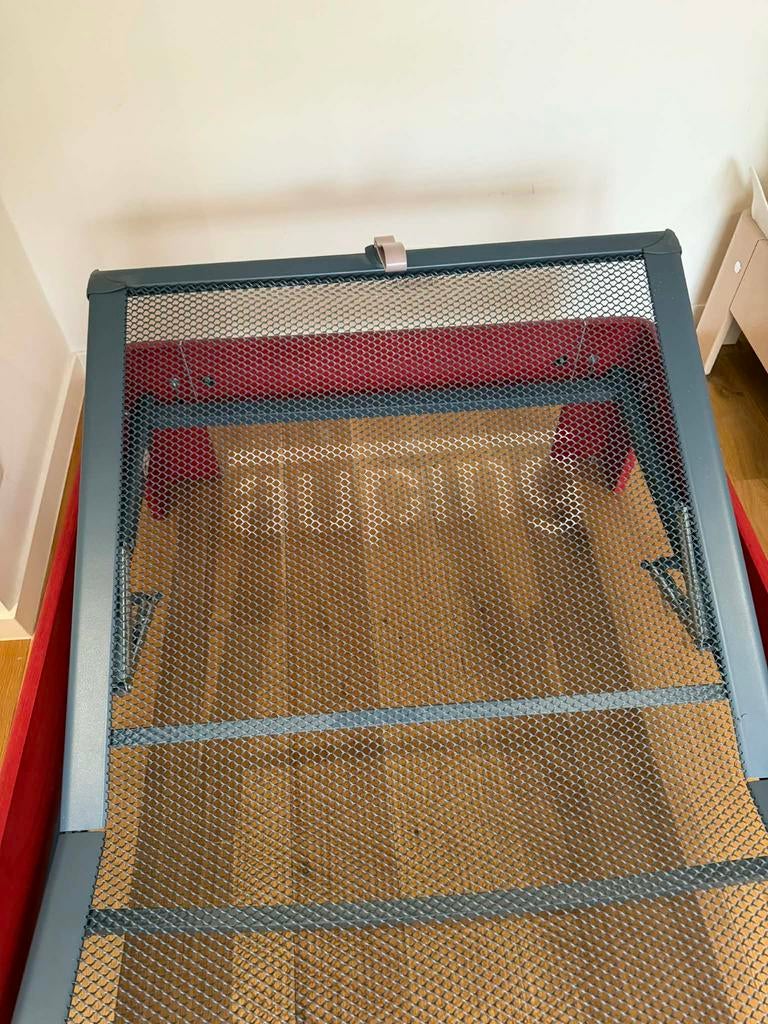 Lit auping auronde rouge 200/90cm avec sommier réglable, Enlèvement, Utilisé, Rouge, Réglable