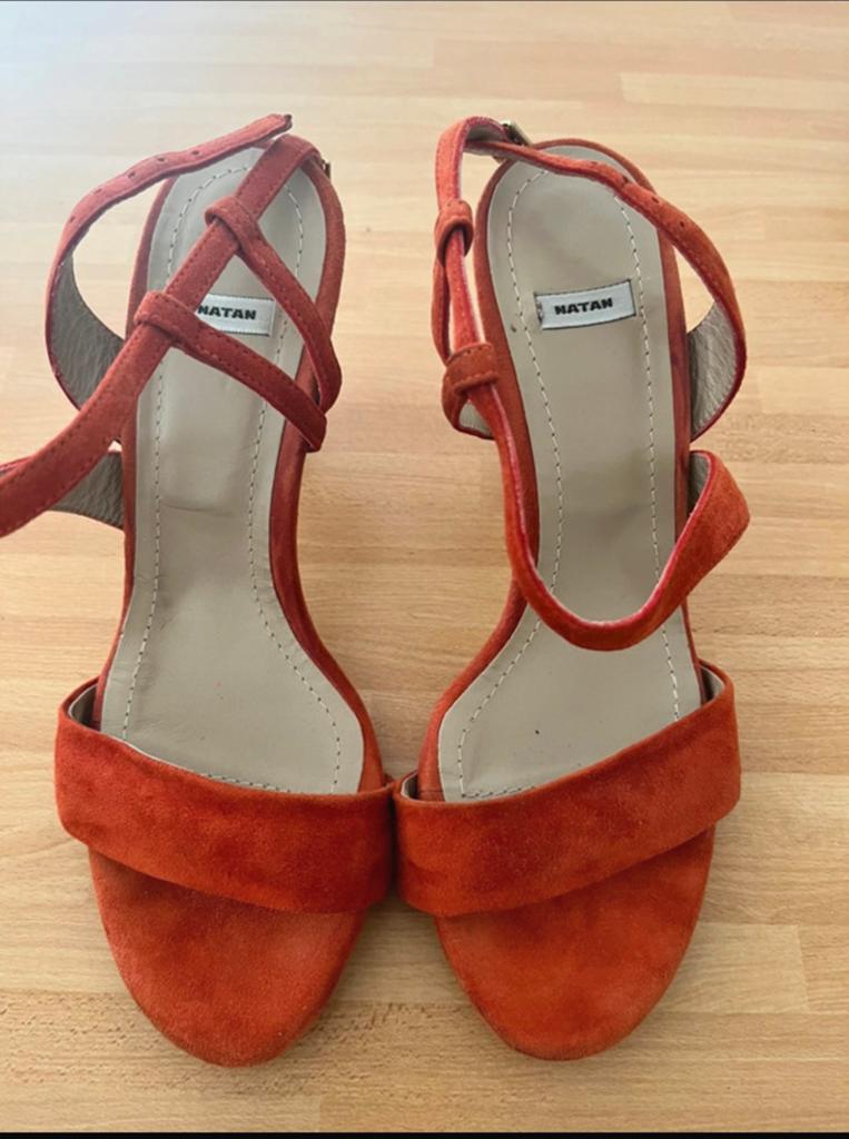 Natan hak schoen oranje maat 38,5, Kleding | Dames, Ophalen of Verzenden, Zo goed als nieuw, Oranje