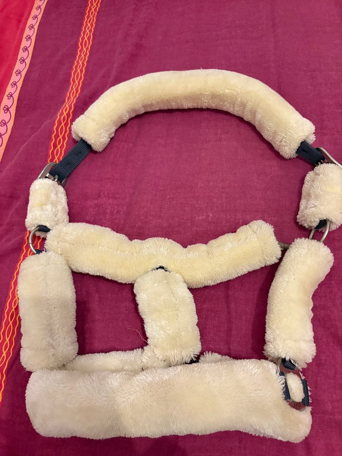 QHP halster met zachte fleece – wit – paard, Dieren en Toebehoren, Wit, Ophalen of Verzenden, Zo goed als nieuw, Halster