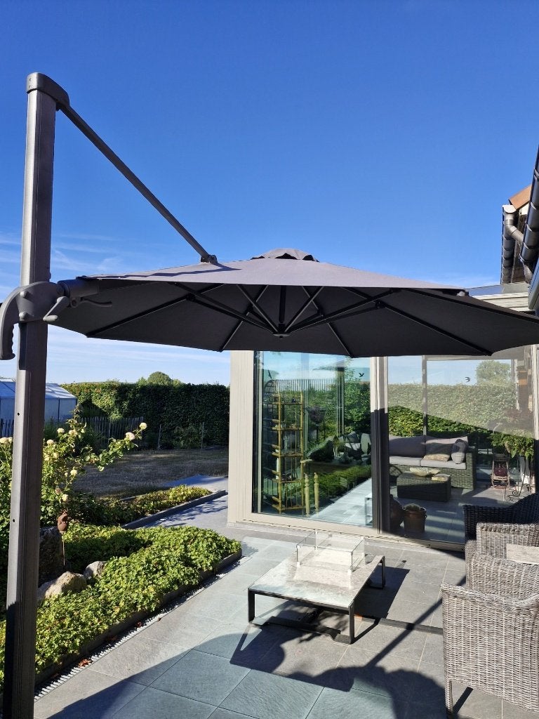 Zwevende parasol, Tuin en Terras, Parasols, Ophalen, Kantelbaar, 3 tot 4 meter, Zweefparasol