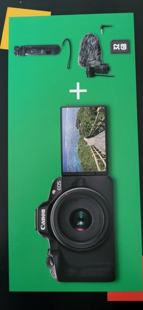 APPAREIL PHOTO HYBRIDE CANON EOS R50 noir + RF-S 18-45 mm f/, Enlèvement ou Envoi, Comme neuf, Reflex miroir, Canon