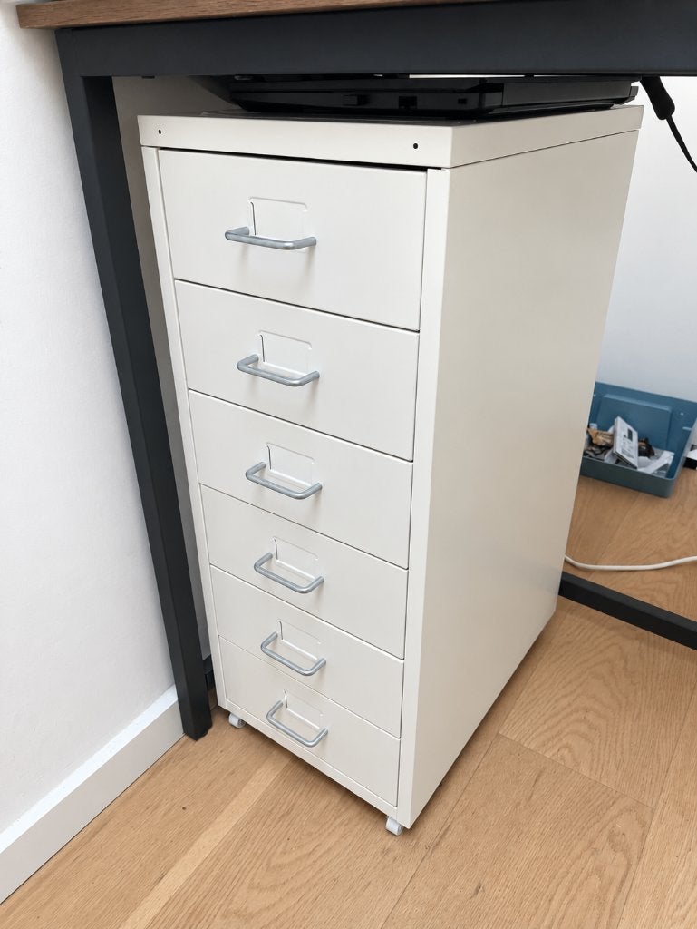 Caisson IKEA HELMER blanc 6 tiroirs sur roulettes, Maison & Meubles, Enlèvement, IKEA, Blanc