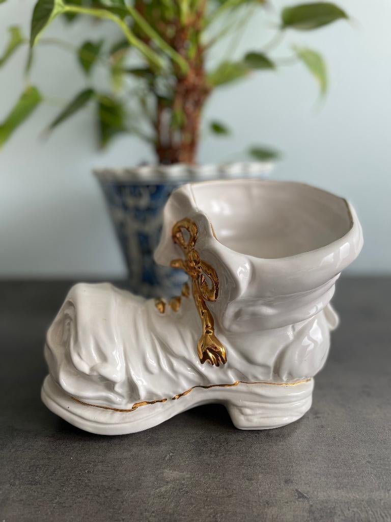 Vintage Italiaanse aardewerken cache-pot, Ophalen, Zo goed als nieuw, Balkon, Overige vormen
