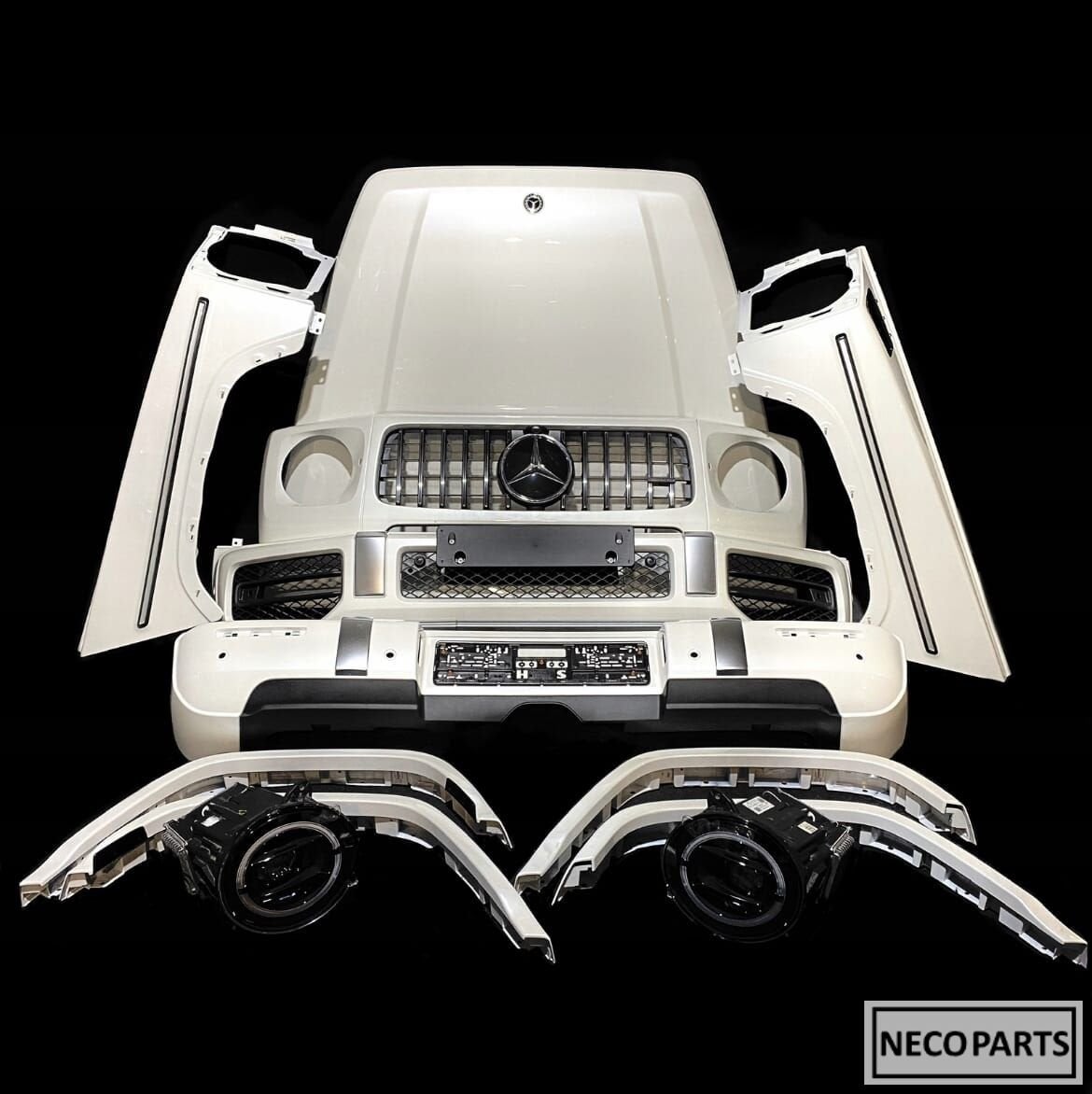 MERCEDES G63 AMG 2020 W463 COMPLEET VOORKOP BUMPER KOPLAMP, Auto-onderdelen, Gebruikt, Ophalen of Verzenden, Achter, -